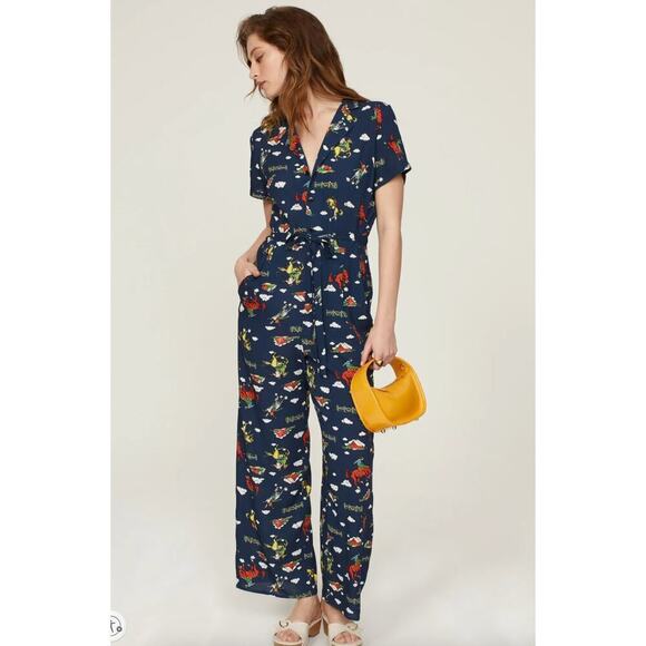 HVN Pants - HVN Printed Crepe Rodeo Gia Jumpsuit SZ 6